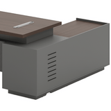 Sonata-C 小型胡桃木大班桌連儲物側櫃