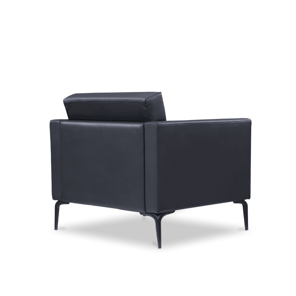 Stretch Single Seater Leather Office Lounge Sofa - Gavisco Office Furniture