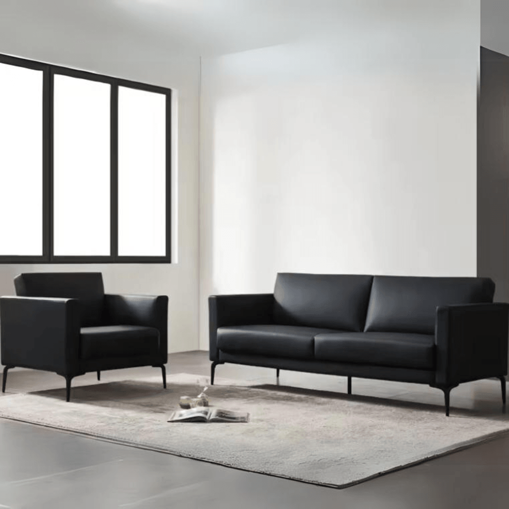 Stretch Single Seater Leather Office Lounge Sofa - Gavisco Office Furniture