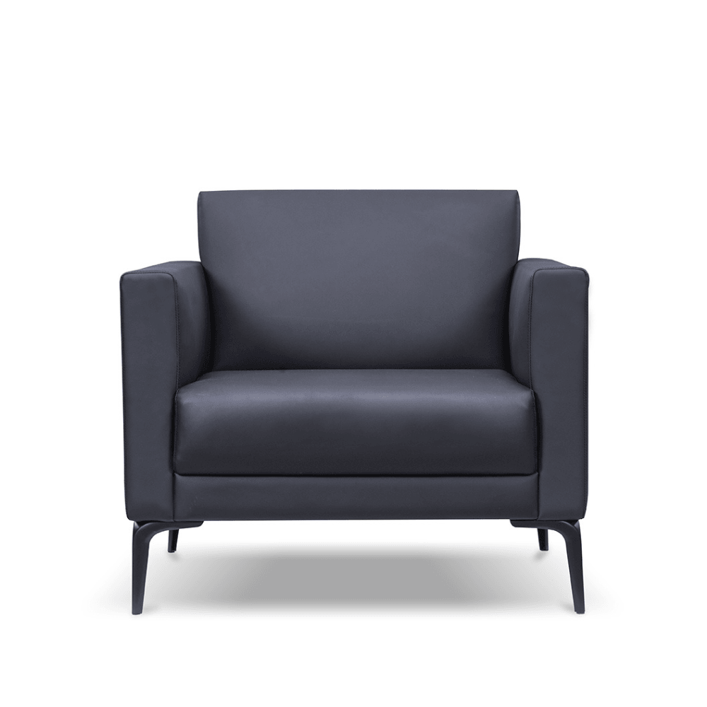 Stretch Single Seater Leather Office Lounge Sofa - Gavisco Office Furniture