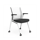 Tec-B Stackable Training Chair With Wheels and Armrest - Gavisco Office Furniture