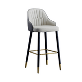 Theo 現代風皮革實木高腳吧檯椅