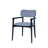 Tudor-B 古典簡約風實木布藝扶手餐椅