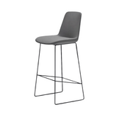 Villa Minimalist Leather High Sled Base Bar Stool Chair - Gavisco Office Furniture