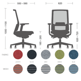 Vix-M Mid Back Ergonomic Office Chair - Gavisco Office Furniture