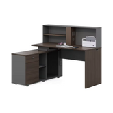 Wallace-C Office Desk with Hutch and Extra Long Side Table Storage Cabinet - Gavisco Office Furniture