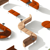 Wonka Modern Office Fabric Curved Modular Lounge Sectional Sofa - Gavisco Office Furniture