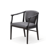 Zenith 古典風實木皮革扶手餐椅