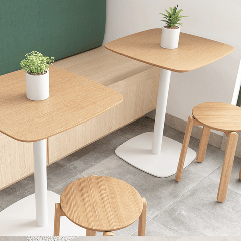 CT25 Modern Wooden Square Cafe Dining Table