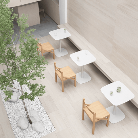 CT25 Modern Wooden Square Cafe Dining Table