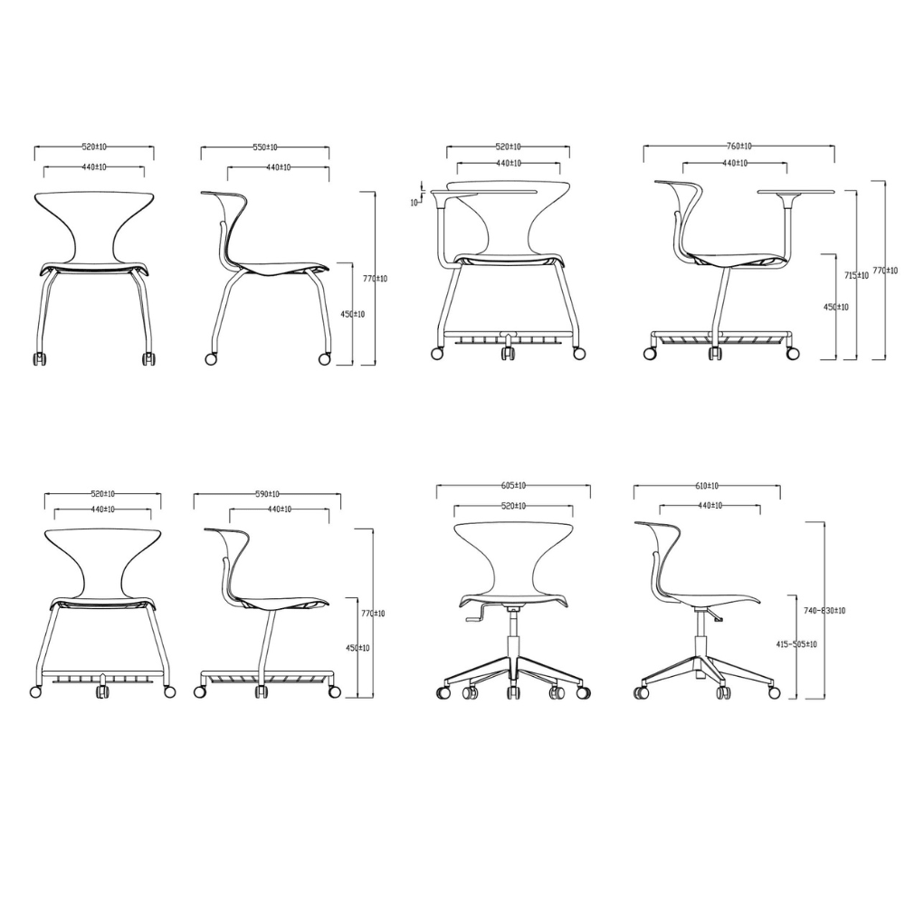 Keen-A Stackable Training Chair With Wheels - Gavisco Office Furniture