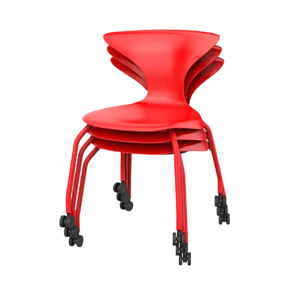 Keen-A Stackable Training Chair With Wheels - Gavisco Office Furniture