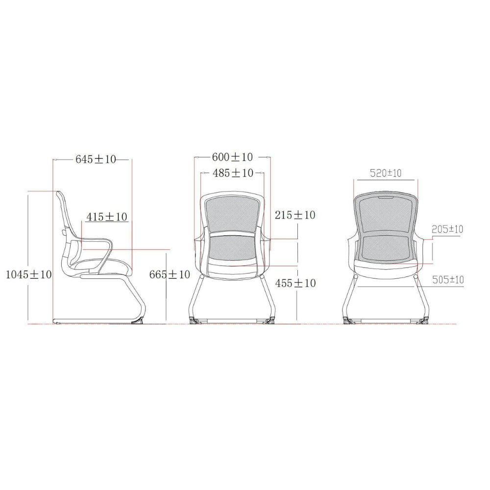 Curve-V Mid Back Office Meeting Cantilever Chair