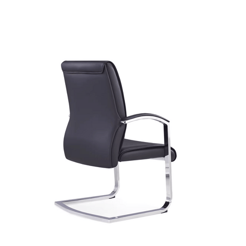 AR92-V Mid Back Office Leather Visitor Meeting Cantilever Chair - Gavisco Office Furniture