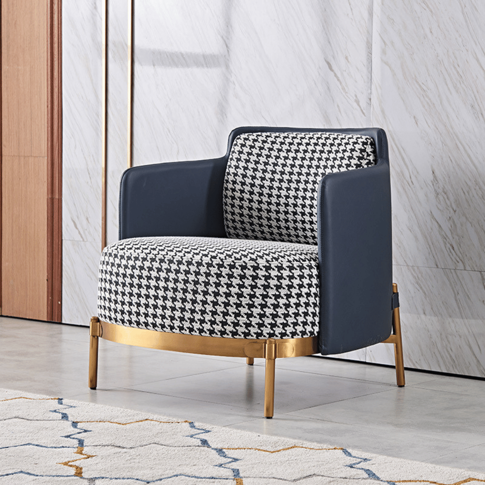 Adino Single Seater Luxury Nordic Fabric Lounge Sofa Armchair