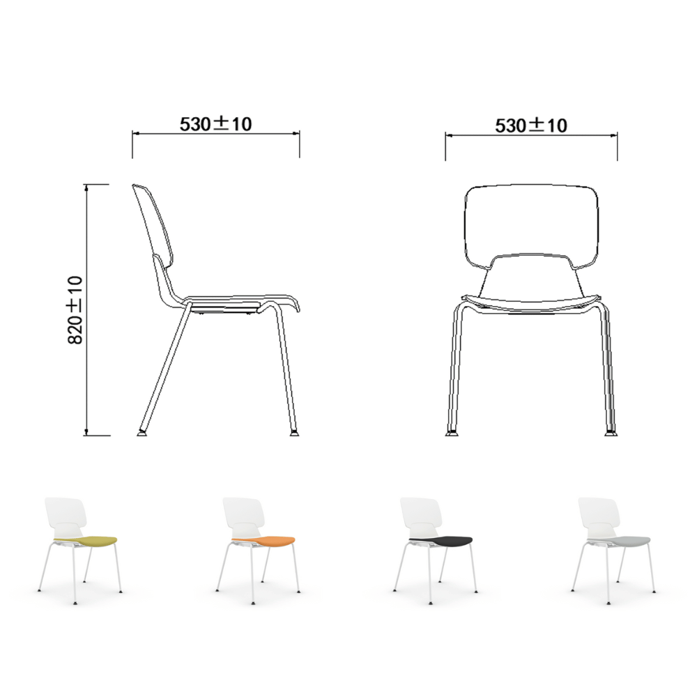 Alex-A Simple Plastic Stackable Training Chair