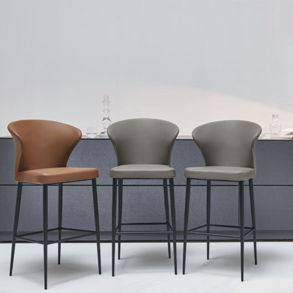 Bellroy Conventional Leather High Bar Stool Chair - Gavisco Office Furniture