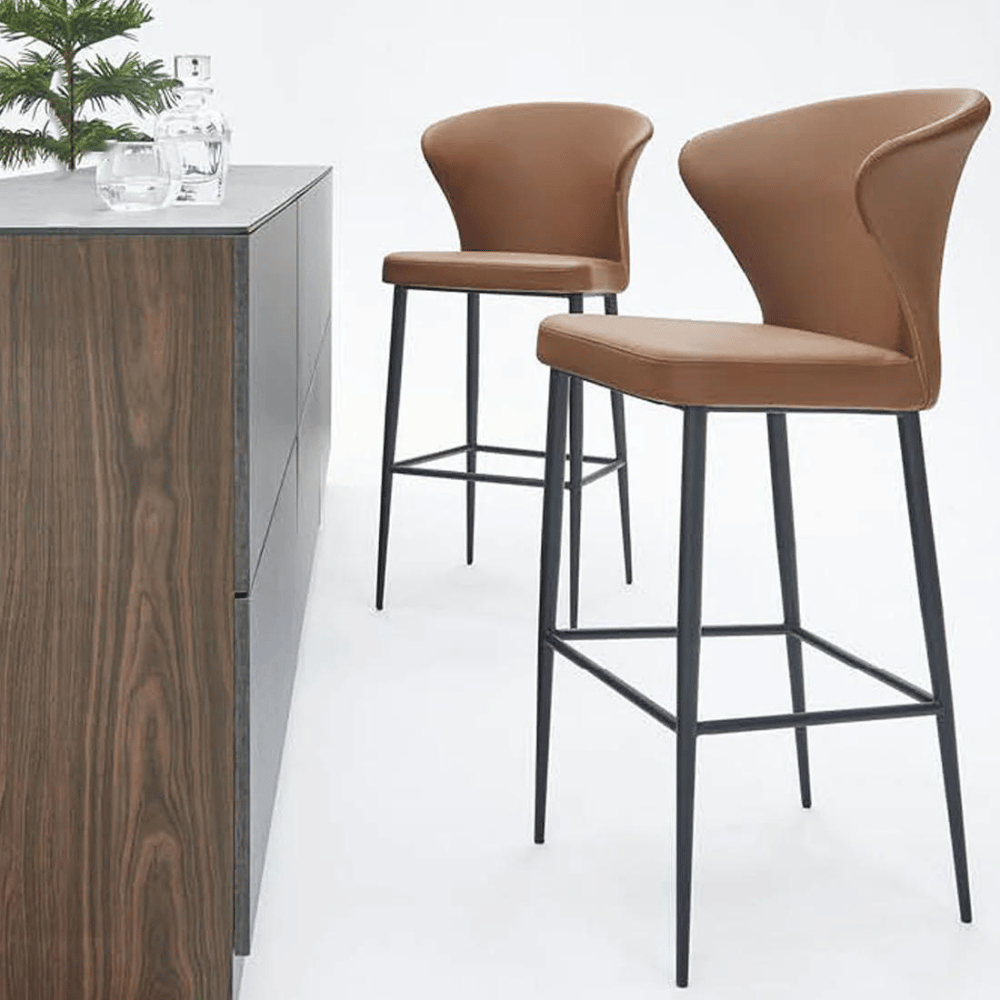 Bellroy Conventional Leather High Bar Stool Chair - Gavisco Office Furniture