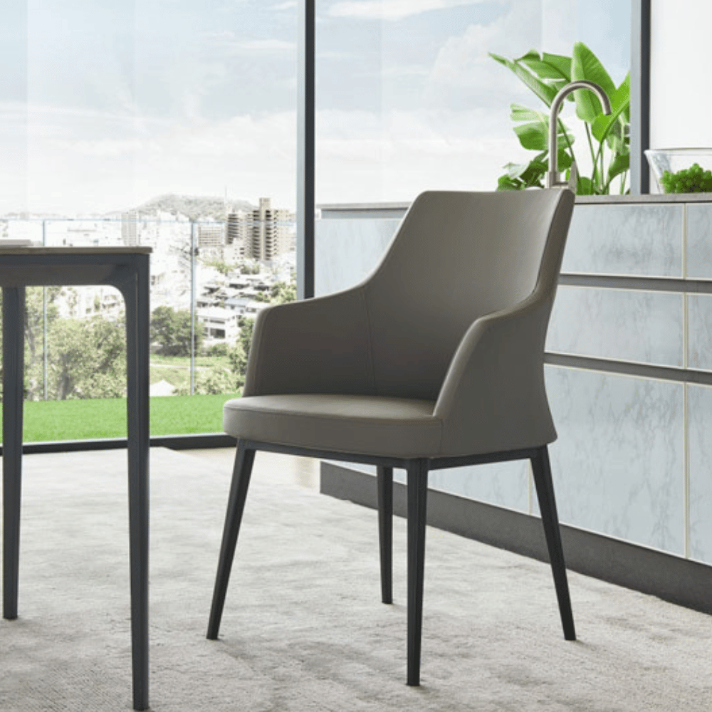 Eva Luxury Leather Office Dining Room Side Armchair