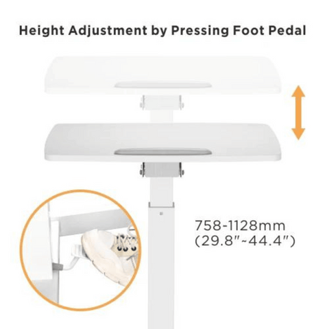 Brateck FWS07-1 Height Adjustable Mobile Workstation with Tiltable Desktop - Gavisco Office Furniture