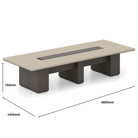 Nexa Wooden Conference Meeting Table with Storage and Cable Management