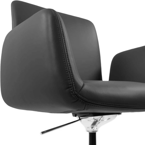 Grazinia Mid Back Office Leather Conference Meeting Task Chair