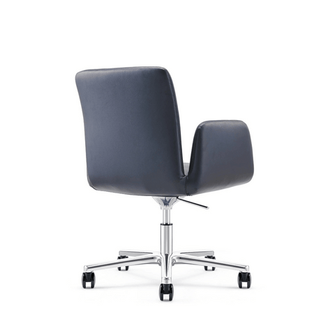 Grazinia Mid Back Office Leather Conference Meeting Task Chair