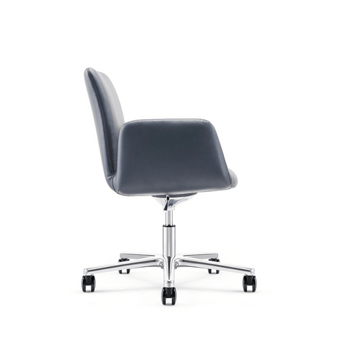 Grazinia Mid Back Office Leather Conference Meeting Task Chair