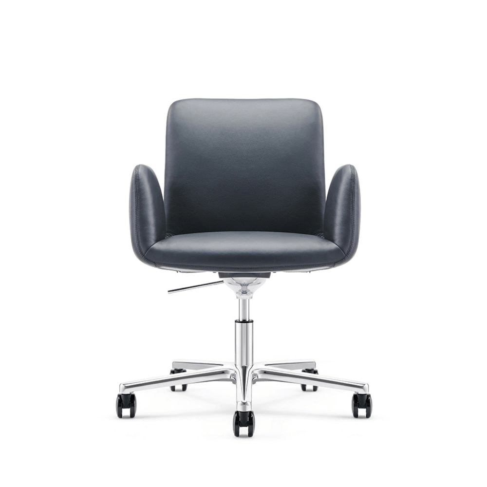 Grazinia Mid Back Office Leather Conference Meeting Task Chair