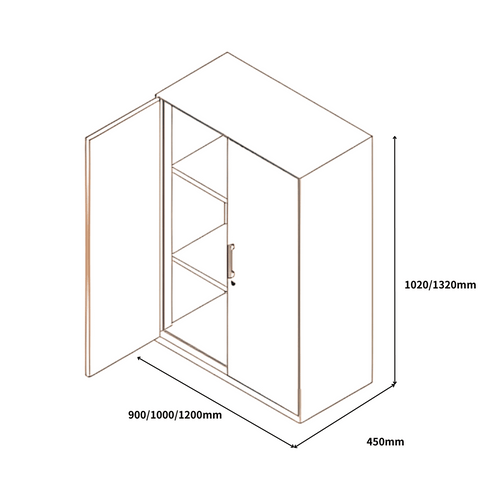 HDC Slim Edged Office Double Swing Door Steel Filing Cabinet with Metal Handle - Gavisco Office Furniture