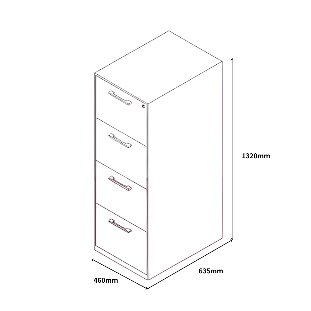 HFC Slim Edge Office Vertical Steel Drawer File Cabinet with Metal Handle - Gavisco Office Furniture