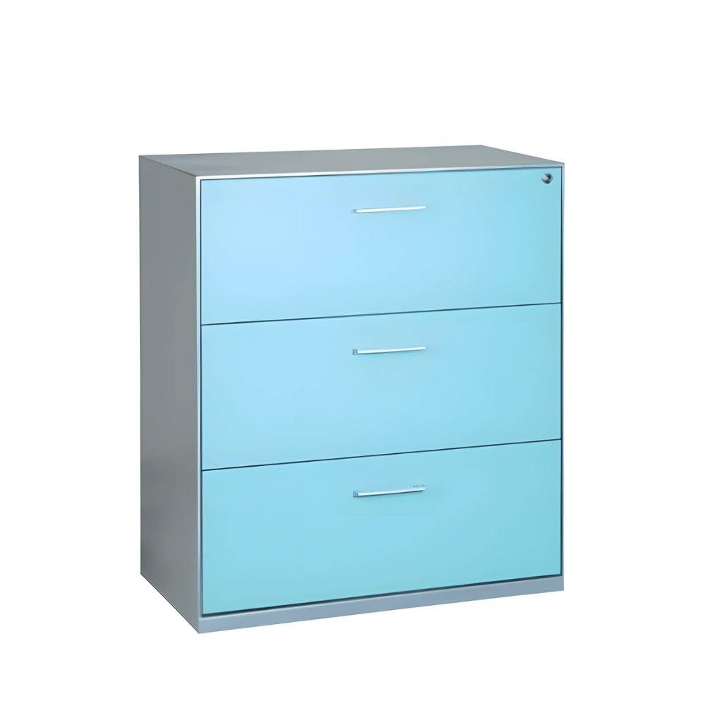 HLC Slim Edged Wide Lateral Steel Drawer File Cabinet with Metal Handle - Gavisco Office Furniture