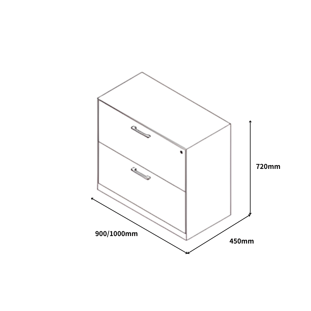 HLC Slim Edged Wide Lateral Steel Drawer File Cabinet with Metal Handle - Gavisco Office Furniture