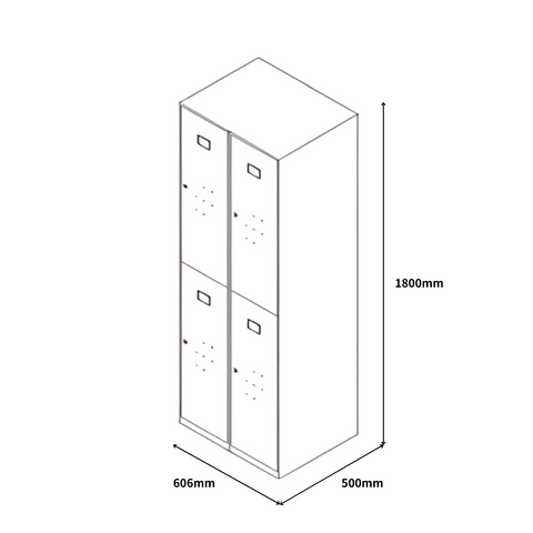 HLK Slim Edged Office Steel Compartment Locker Cabinet with Metal Handle - Gavisco Office Furniture