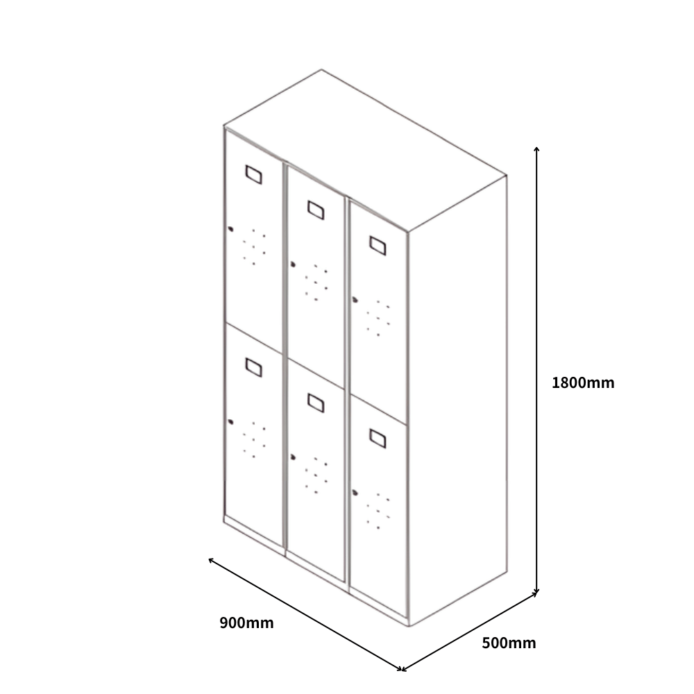 HLK Slim Edged Office Steel Compartment Locker Cabinet with Metal Handle - Gavisco Office Furniture