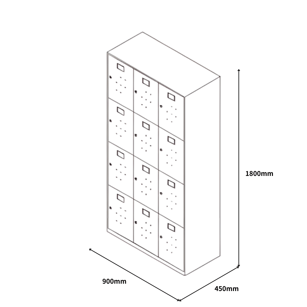 HLK Slim Edged Office Steel Compartment Locker Cabinet with Metal Handle - Gavisco Office Furniture