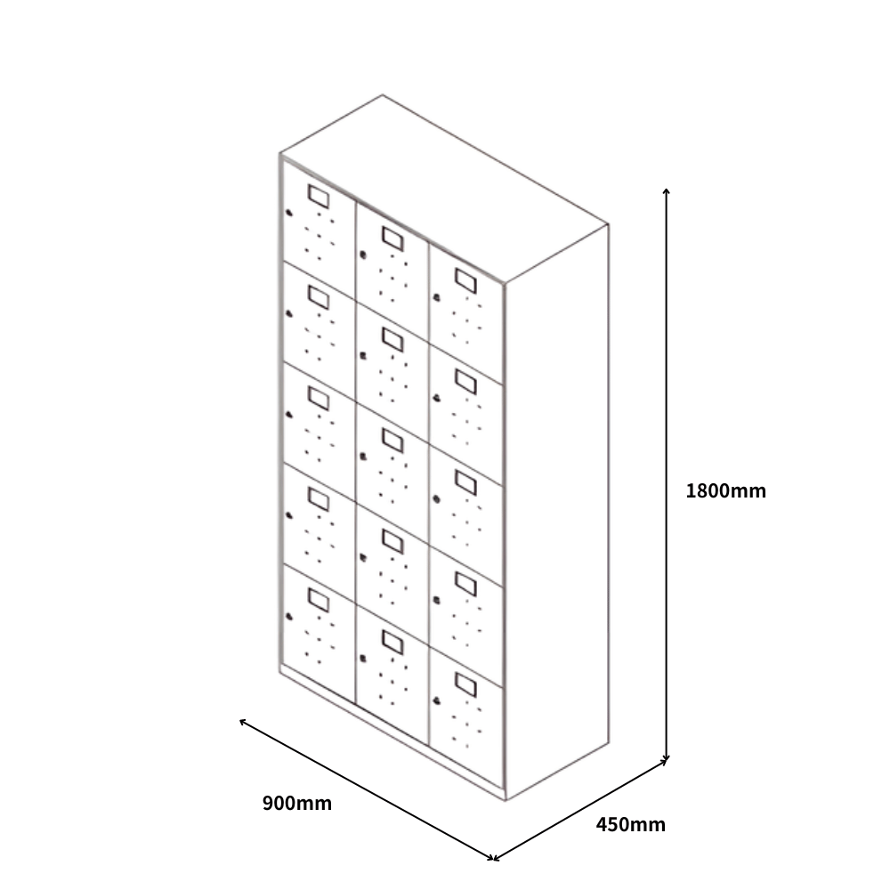 HLK Slim Edged Office Steel Compartment Locker Cabinet with Metal Handle - Gavisco Office Furniture