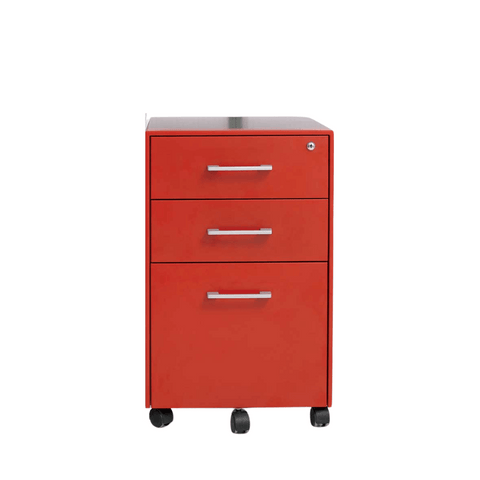 HPD3 3-Drawer Slim Edged Steel Mobile Pedestal Cabinet with Metal Handle - Gavisco Office Furniture