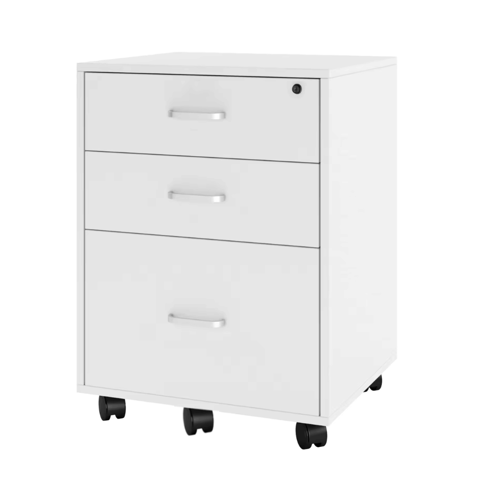 HPD3 3-Drawer Slim Edged Steel Mobile Pedestal Cabinet with Metal Handle - Gavisco Office Furniture