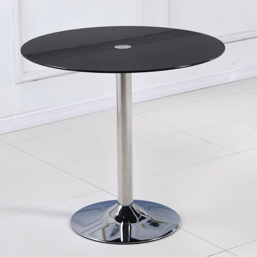 HT04 Modern Office Tempered Glass Round Coffee Side Table