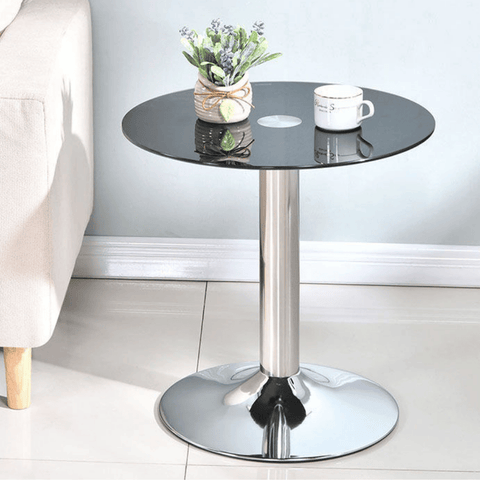 HT04 Modern Office Tempered Glass Round Coffee Side Table