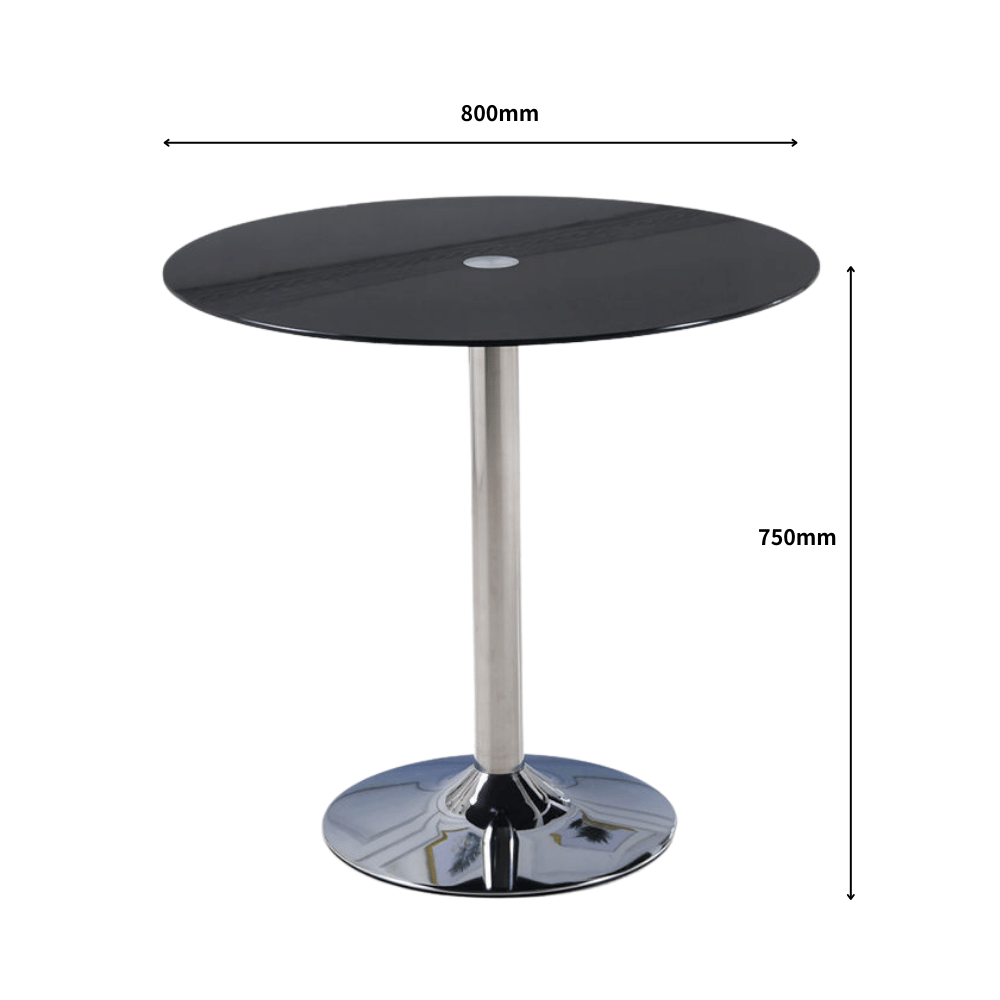 HT04 Modern Office Tempered Glass Round Coffee Side Table