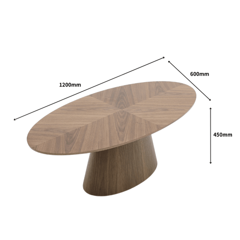 HT34 Modern Wooden Oval Coffee Side Table