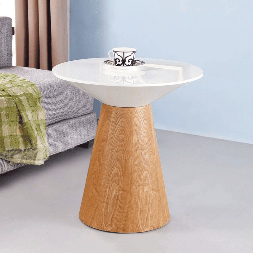 HT35 Minimalist Wooden Low Round Coffee Side Table