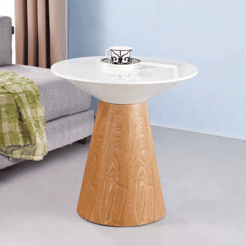 HT35 Minimalist Wooden Low Round Coffee Side Table