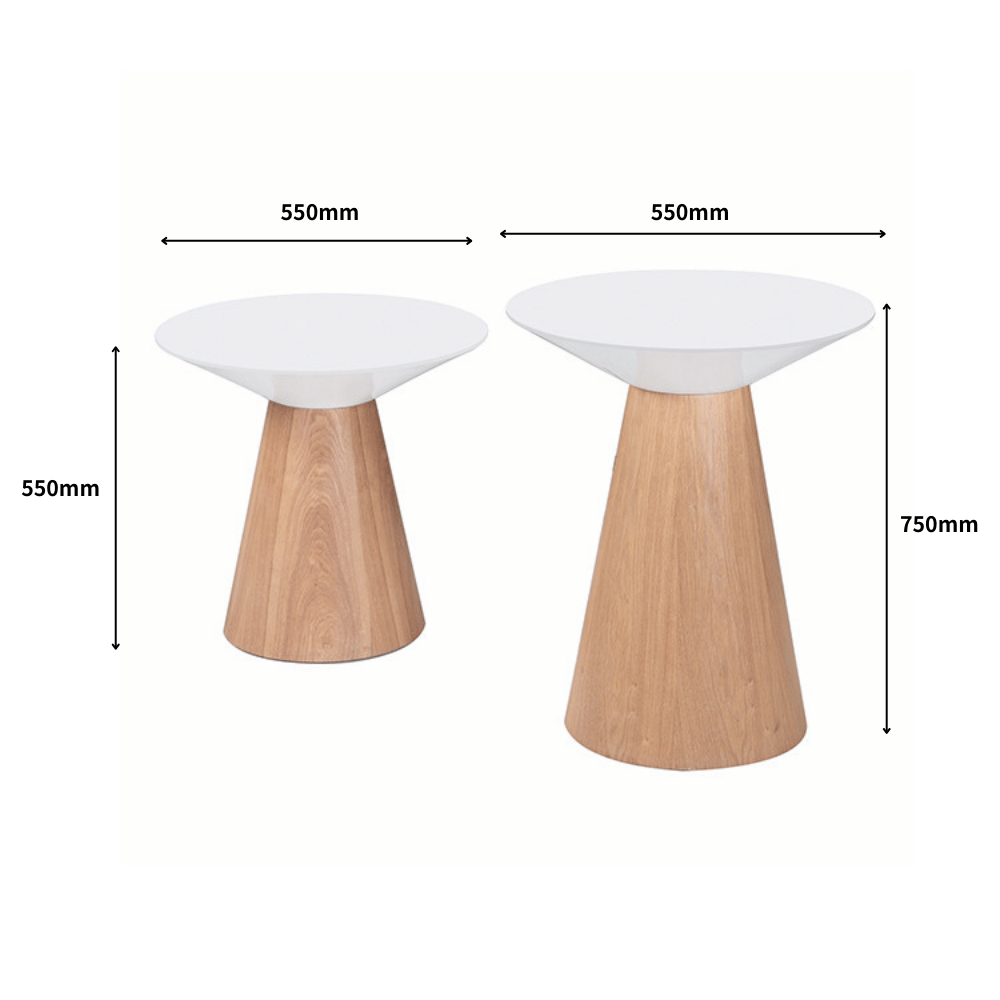 HT35 Minimalist Wooden Low Round Coffee Side Table