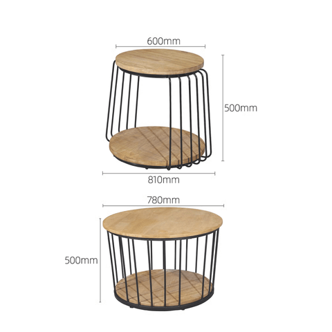 HT39 Modern Wooden Small Round Coffee Side Table