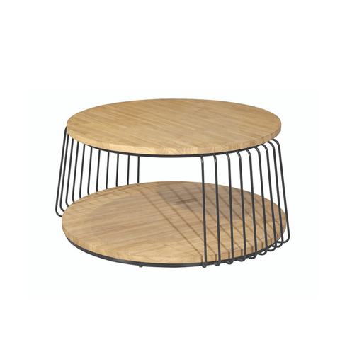 HT43 Modern Wooden Low Round Coffee Side Table