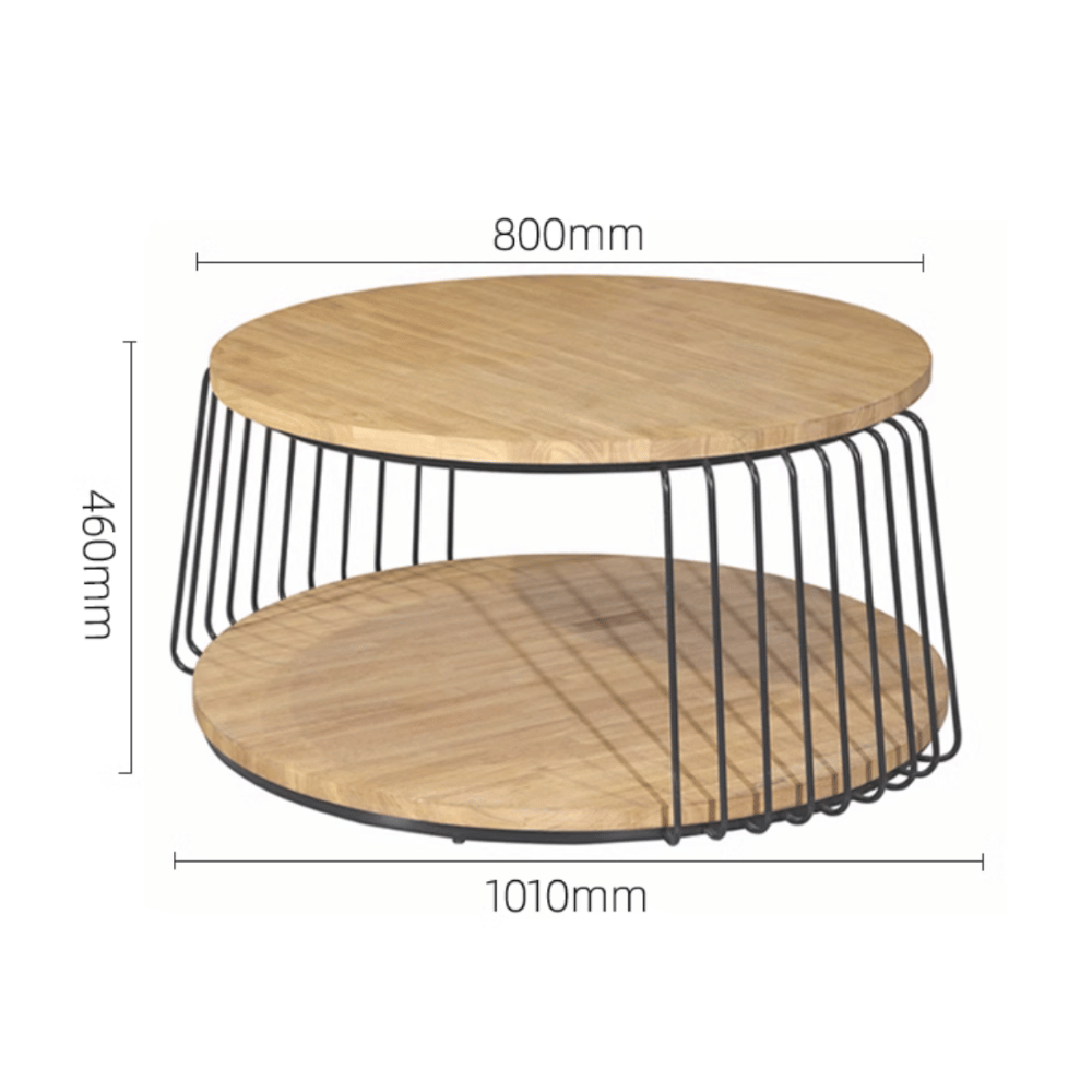 HT43 Modern Wooden Low Round Coffee Side Table