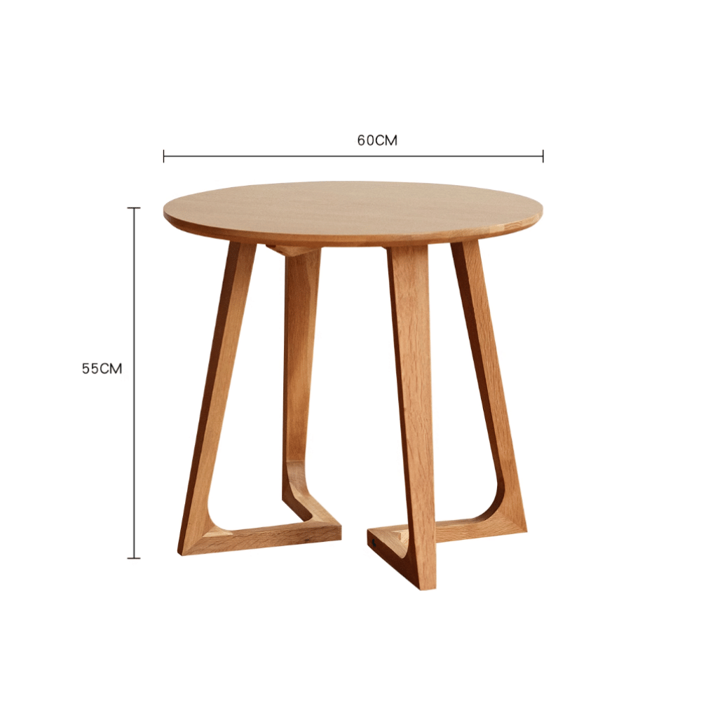 HT52 Wooden Small Low Round Coffee Side Table